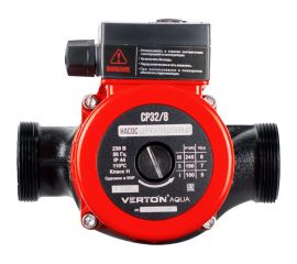 Циркуляционный насос VERTON aqua cp32/8 (245-190-100 вт, q max 180-90-50 л, h max 8-7-5, l180 мм, подключение 59 мм) 01.13296.13886 