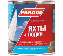 Лак яхтный алкидно-уретановый PARADE L20 Яхты & Лодки глянцевый 0,75 л Россия 90001484868 