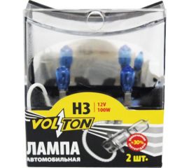 Галогенная лампа VOLTON H3 12В 100 Вт Рk22s +30%, 2шт. VLT007U 