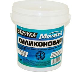 Водоэмульсионная краска Movatex Stroyka силиконовая, 1 кг Т94934 