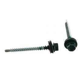 Кровельный саморез Tech-Krep КР сверло 4,8х51 RAL-6005 тёмно-зеленый 60 шт, коробка с окном 125558 