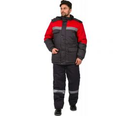 Зимний костюм ФАКЕЛ Сибер СОП, темно-серый/красный, 48-50, 182-188 87468919.004 