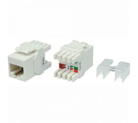Вставка Keystone Hyperline KJ8-8P8C-C5e-180-WH Jack RJ-45(8P8C), категория 5e, тип 180 градусов 426192 