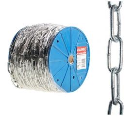 Сварная длиннозвенная оцинкованная цепь STARFIX LLC М2 DIN 763 бухта 80 м SMP-42314-80 