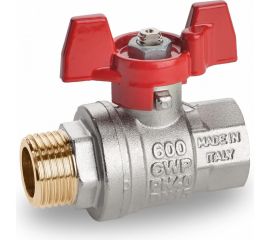 Шаровой кран RuB, 1/4"" DN8 PN40, ВР-НР, серия MILANO (S.90), бабочка S90B26 