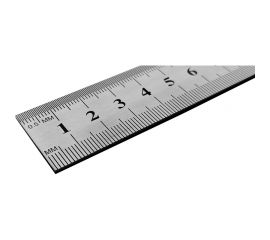 Металлическая линейка ГТО 150 мм двусторонняя метрическая и дюймовая шкала SR15001DS 