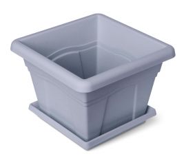 Горшок с поддоном Martika Квадро 8.1 л, 28x28 см, серый С164СЕР 