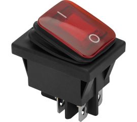 Клавишный влагозащищённый выключатель duwi с подсветкой 4 контакта, 250В, 16А, ВКЛ-ВЫКЛ тип RWB-507, 26845 1 