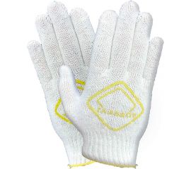 Хлопчатобумажные перчатки ГЛАВДОР GL-106, из 4-х ниток, хлопок с ПВХ, белые, 23 см 50211 