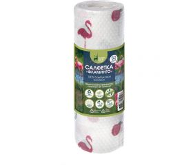 Бамбуковые салфетки в рулоне Youll Love Planeta Eco с принтом ""Фламинго"", 50 шт. 75220 