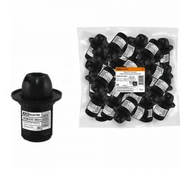 Патрон Е14 TDM с кольцом, термостойкий пластик, черный, SQ0335-0054 