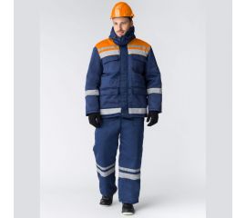 Зимний костюм Факел Горизонт-ЛЮКС темно-синий/оранжевый, р.48-50, рост 182-188 52913000.011 