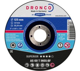 Диск отрезной по нержавейке Special Inox AS60T (10 шт в жестяной коробке; 125x1x22.23 мм) DRONCO 6900945100 