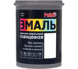 Акриловая эмаль PALIZH глянцевая №608 черная 2,5кг 1/4 11605623 
