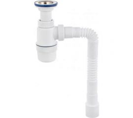 Сифон VIRPLAST 1.1/2х40 Элит литой выпуск, нерж.чашка, гибкая труба 40х40/50 100380 