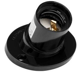 Патрон для лампочки ЮПИТЕР Е27 карболитовый потолочный наклонный черный JP7700-03 