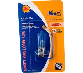 Комплект автоламп KRAFT Н3, 12 В, 55 Вт, Pro Long Life, 2 шт. KT 700224 