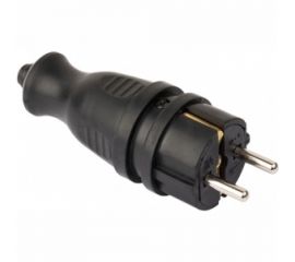 Каучуковая прямая вилка EKF, 230В 2P+PE 16A IP44 PRO RPS-011-16-230-44-r 