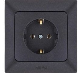 Розетка NE-AD с заземлением, керамика, 16А, 250В, Aras, Черный, 93-124-08-P 