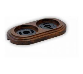 Двойная рамка Retrika, ретро темный дуб, лак, серия Овал RD-02023 