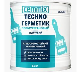 Герметик полиуретановый CEMMIX ""Кистевой"", банка 0,5 кг, цвет белый 85498734 