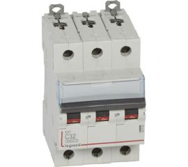 Автоматический выключатель Legrand DX3 6000 - 10 кА - тип C - 3П - 32 А - 3 модуля 407862 
