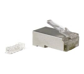 Разъем Hyperline PLUG-8P8C-UV-C6-SH-100 RJ-45(8P8C) под витую пару, категория 6 (50 µ""/ 50 м) 49383 
