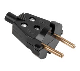 Электрическая вилка ЮПИТЕР прямая 6 А 250 В черная JP7604-02 