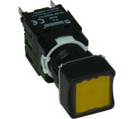 Нажимная возвратная кнопка Emas квадратная, жёлтая 1НО D100KDS 