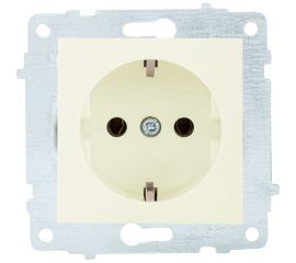 Механизм розетки OVIVO с заземлением, крем, 600-000302-217 