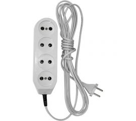 Удлинитель ООО Ливны-Электро У6-717 4-х местный, провод ПВС 2*1, белый L=5м У 761 