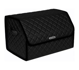 Сумка-органайзер в багажник Vicecar черная нить/черный кант, логотип VOLKSWAGEN VC829_черный 