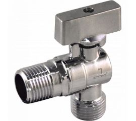 Шаровой угловой кран для бытовых приборов СТМ 1/2х1/2"", ш/ш, с отражателем бабочка, удлиненная резьба, хром CAMR1212 