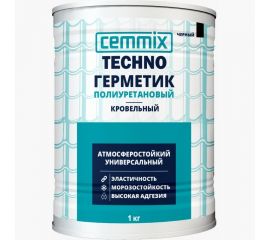Герметик полиуретановый CEMMIX ""Кровельный"", банка 1 кг, цвет черный 85498735 