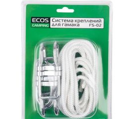 Система креплений для гамака Ecos FS-02 2 веревки, 2 крючка, 2 стопора 101180 