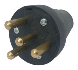 Трехфазная каучуковая вилка Bull с заземлением 338013 