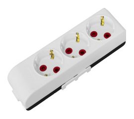 3-местная колодка AY-KA с суппортом с заземлением 16А 250В, белый 220300000 
