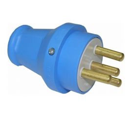 Штепсельная прямая вилка NE-AD с заземлением, 25А, евро, Синий, каучук, 1005-F 