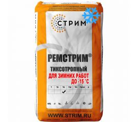 Смесь для зимнего ремонта бетона до -15 С СТРИМ Ремстрим ТБ с фиброй, 25 кг РТМ000Т000Б 