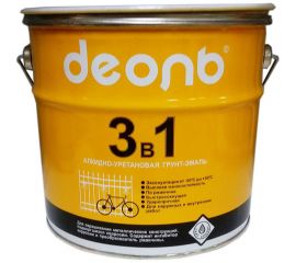 Грунт-эмаль ДЕОЛЬ 3 в 1 по ржавчине черный матовый D3V1BK3 