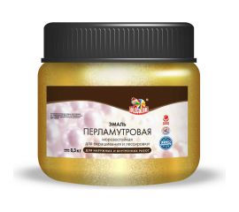 Акриловая эмаль OLECOLOR перламутровая, универсальная, золото, 0.3 кг 4300006107 