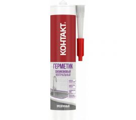 Силиконовый герметик Контакт нейтральный, прозрачный, 280 мл 24498 