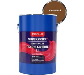 Грунт-эмаль по ржавчине 3 в 1 Profilux superprice коричневая, 6 кг МП00-000547 