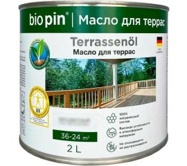Масло для террас BIO PIN 4010 Terrassenol в цвете Пшеничный (2083) 2 л 40105C101 