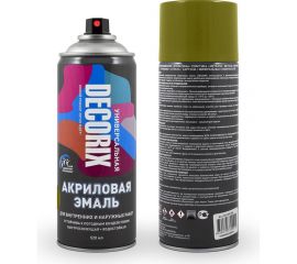 Аэрозольная акриловая эмаль Decorix (универсальная; оливковый; 520 мл) 0101-38 DX 