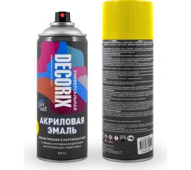 Аэрозольная акриловая эмаль Decorix (универсальная; желтый; 520 мл) 0101-07 DX 