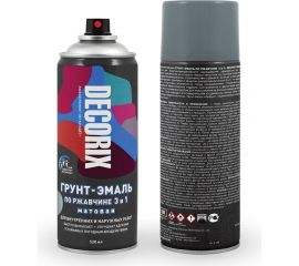 Аэрозольная грунт-эмаль по ржавчине 3 в 1 Decorix (серый; матовый; 520 мл) 0106-45 DX 
