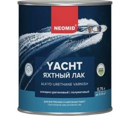 Яхтный лак NEOMID 0.75 л, полуматовый, алкидно-уретановый Н -ЯХТН-0,75/Пм 