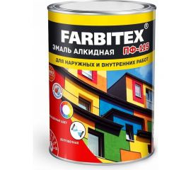 Алкидная эмаль FARBITEX ПФ-115 (желтый; 0.8 кг) 4300005993 