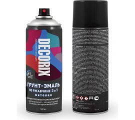 Аэрозольная грунт-эмаль по ржавчине 3 в 1 Decorix (черный; матовый; 520 мл) 0106-02 DX 